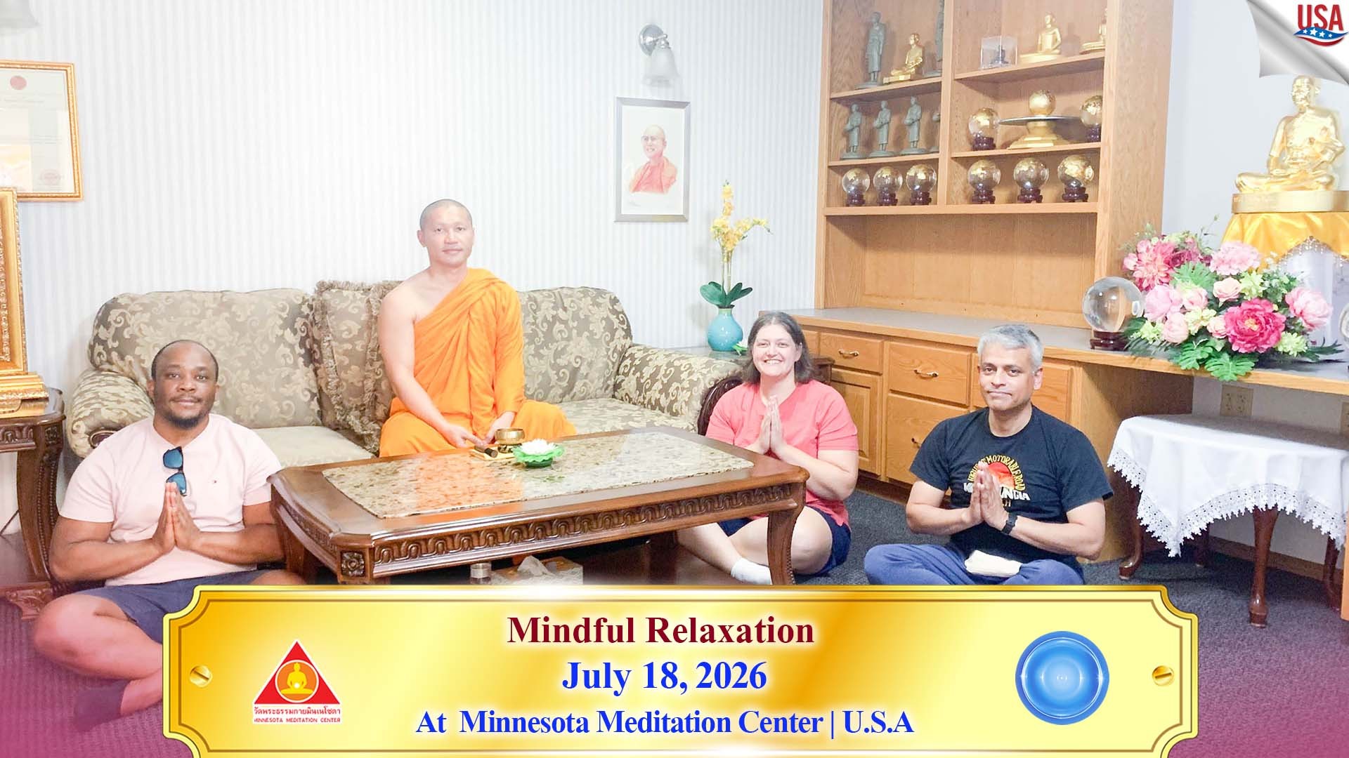 วัดพระธรรมกายมินเนโซตา จัดปฏิบัติธรรมโครงการ Inner Peace and Relaxation