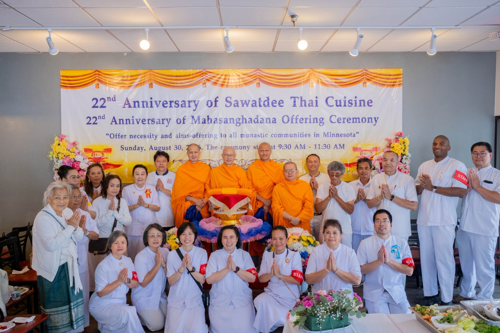 พิธีถวายมหาสังฆทานแด่คณะสงฆ์รัฐมินเนโซตา ปีที่ 22 เนื่องในวันธรรมชัย