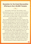 Resolution for the Grand Necessities Offering to Over 40,000 Temples