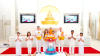 วัดพระธรรมกายฟลอริดา จัดพิธีถวายกองบุญการศึกษาแด่พระภิกษุ สามเณร