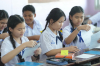 พระอาจารย์สำนักพระปริยัติธรรม วัดพระธรรมกาย สอนศีลธรรม นักเรียนโรงเรียนท่าโขลง1