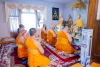 คณะสงฆ์วัดพระธรรมกายมินเนโซตา กราบทำวัตรพระผู้ใหญ่เนื่องในเทศกาลเข้าพรรษา
