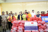 Wat Phra Dhammakaya provides relief supply bags for evacuees of Thai-Cambodian border clashes.