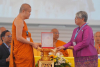 สมเด็จพระสังฆราชประทานพระคติธรรมในพิธีเปิดการประชุมสหภาพพระธรรมทูตไทยในทวีปยุโรป ณ วัดศรีนครินทรวราราม ประเทศสวิตเซอร์แลนด์
