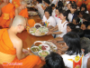 The big merit from offering the meals to the monks and novices