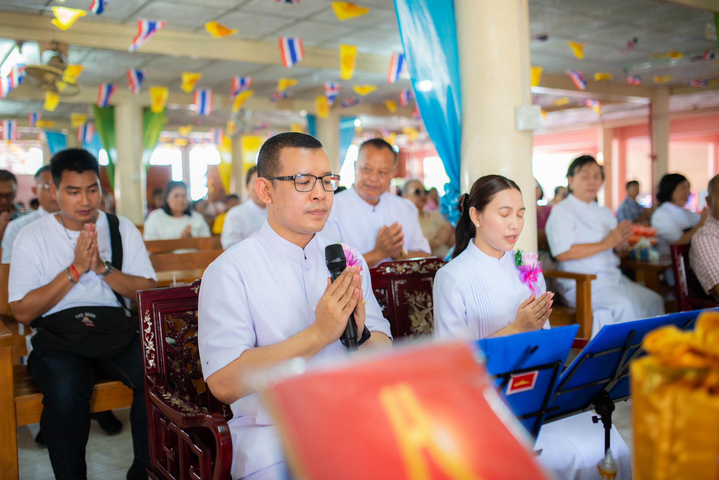 ภาพกล่าวคำถวายกฐินวัดสามเพลง