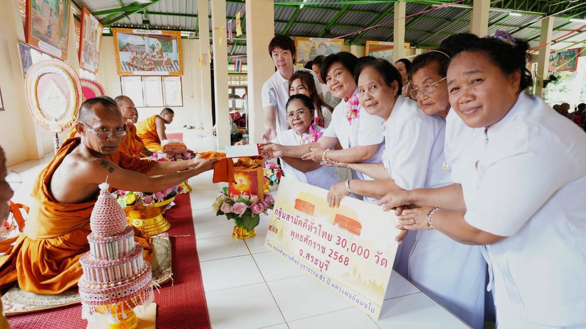 ภาพการถวายปัจจัยวัดโป่งไทร