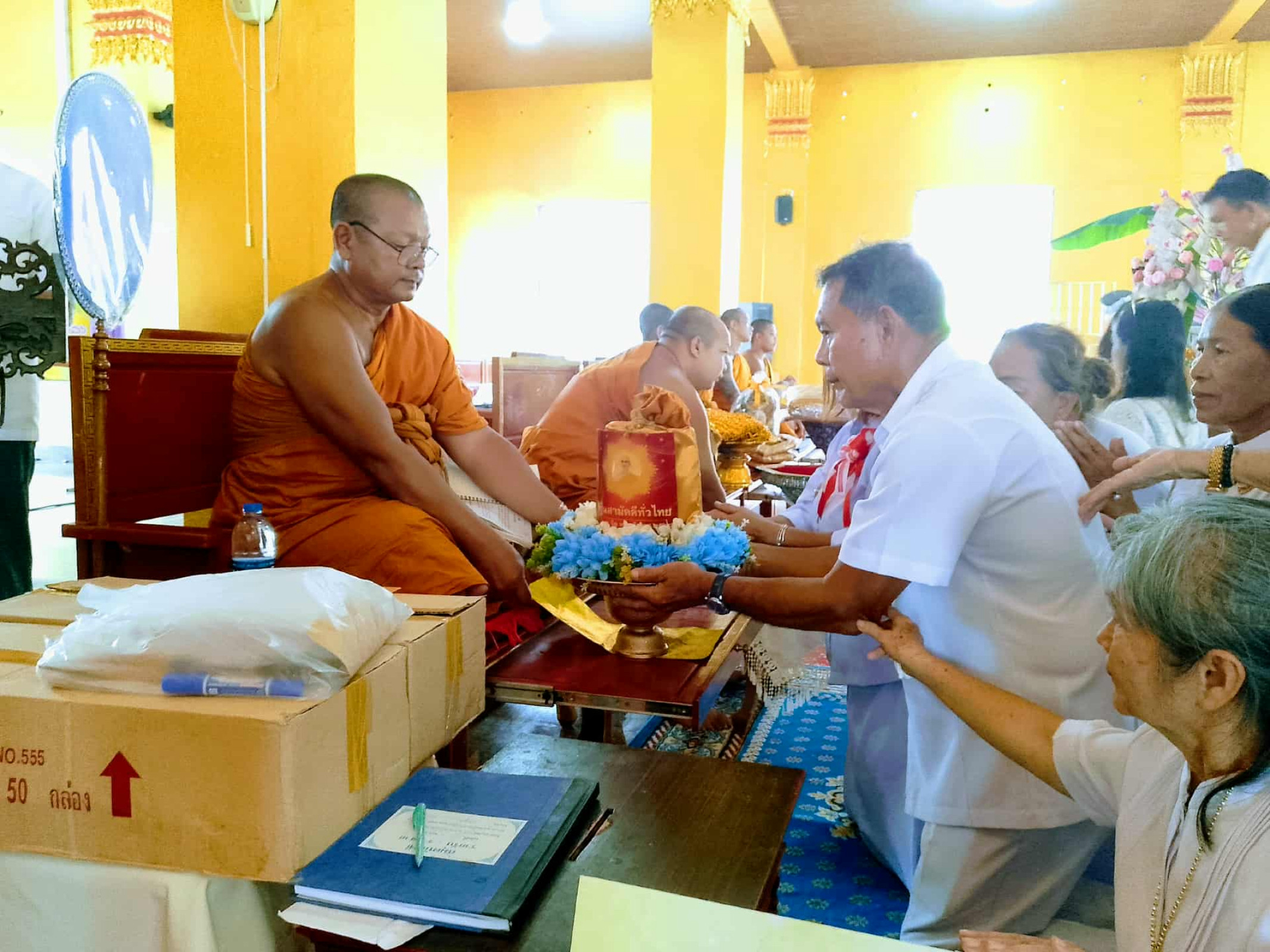 ภาพการถวายปัจจัยวัดนิคมพัฒนาราม (ผัง7)