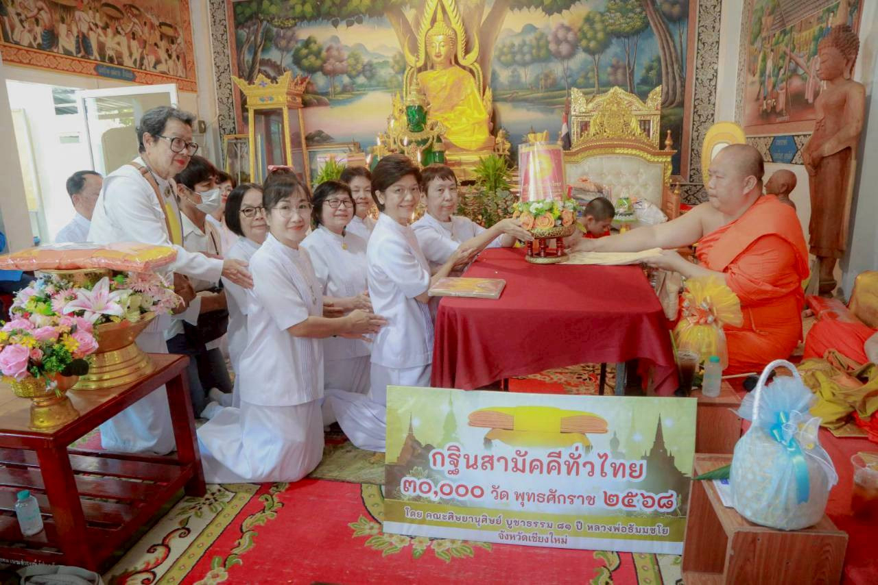 ภาพการถวายปัจจัยวัดหนองแหย่ง