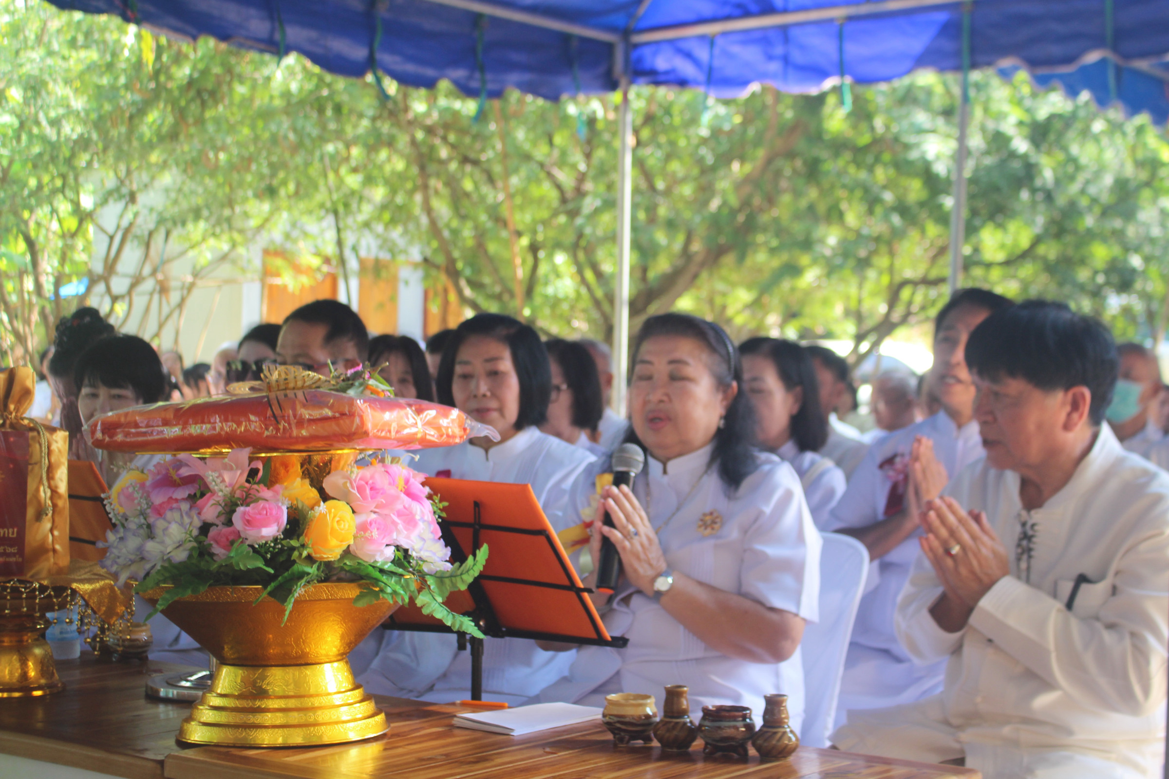 ภาพกล่าวคำถวายกฐินที่พักสงฆ์พุทธสถานนันศิริ