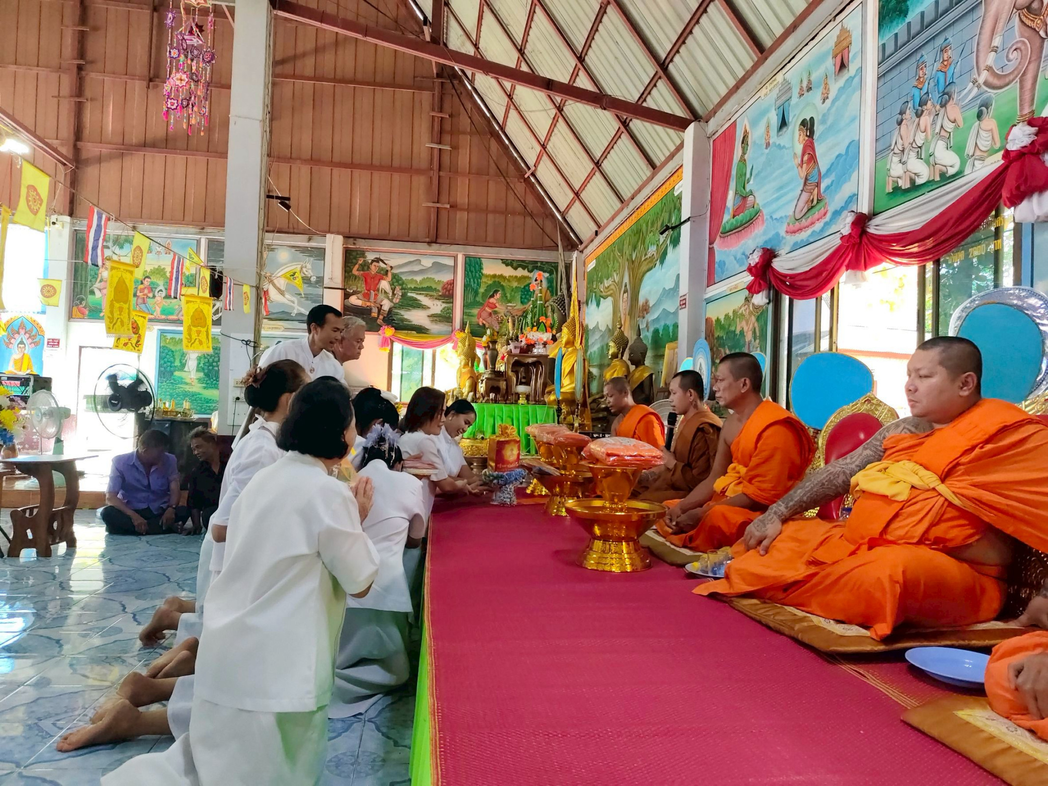 ภาพการถวายปัจจัยวัดเชียงทอง