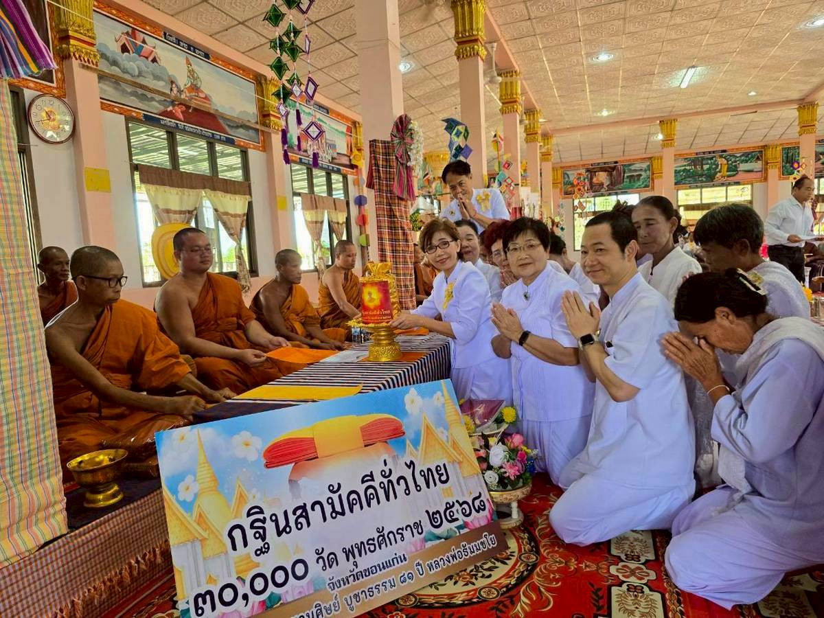 ภาพการถวายปัจจัยวัดโพธิ์ชัย