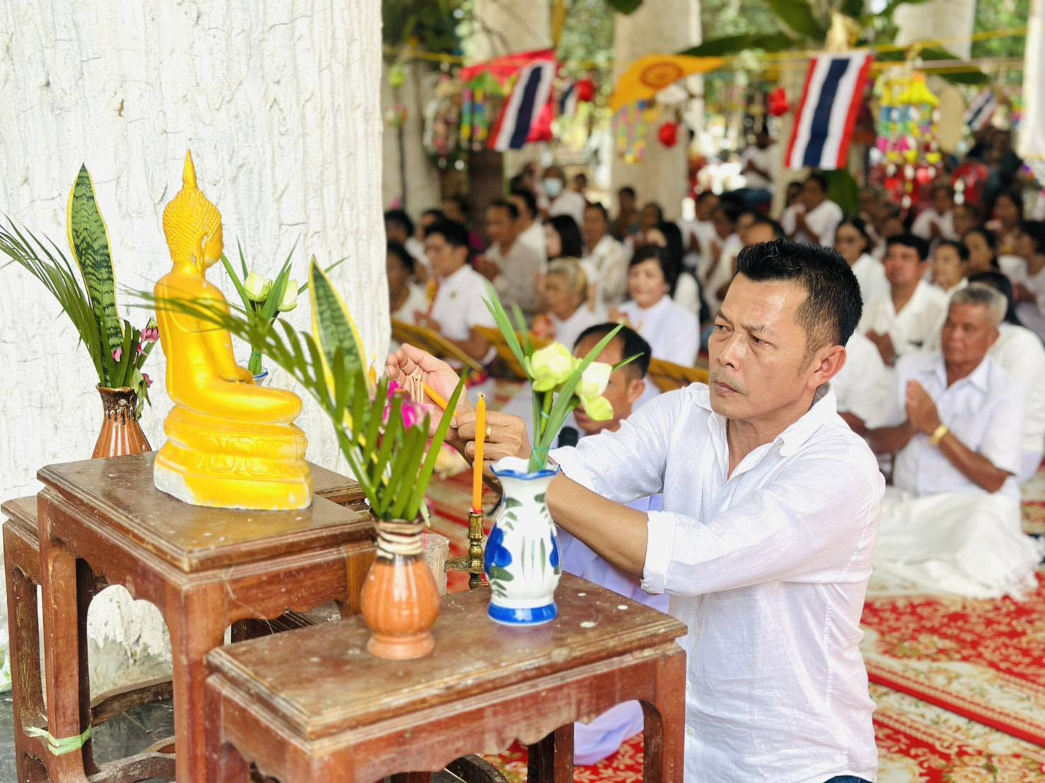 ภาพร่วมพิธีกรรมวัดป่าเทพธรรมิการาม