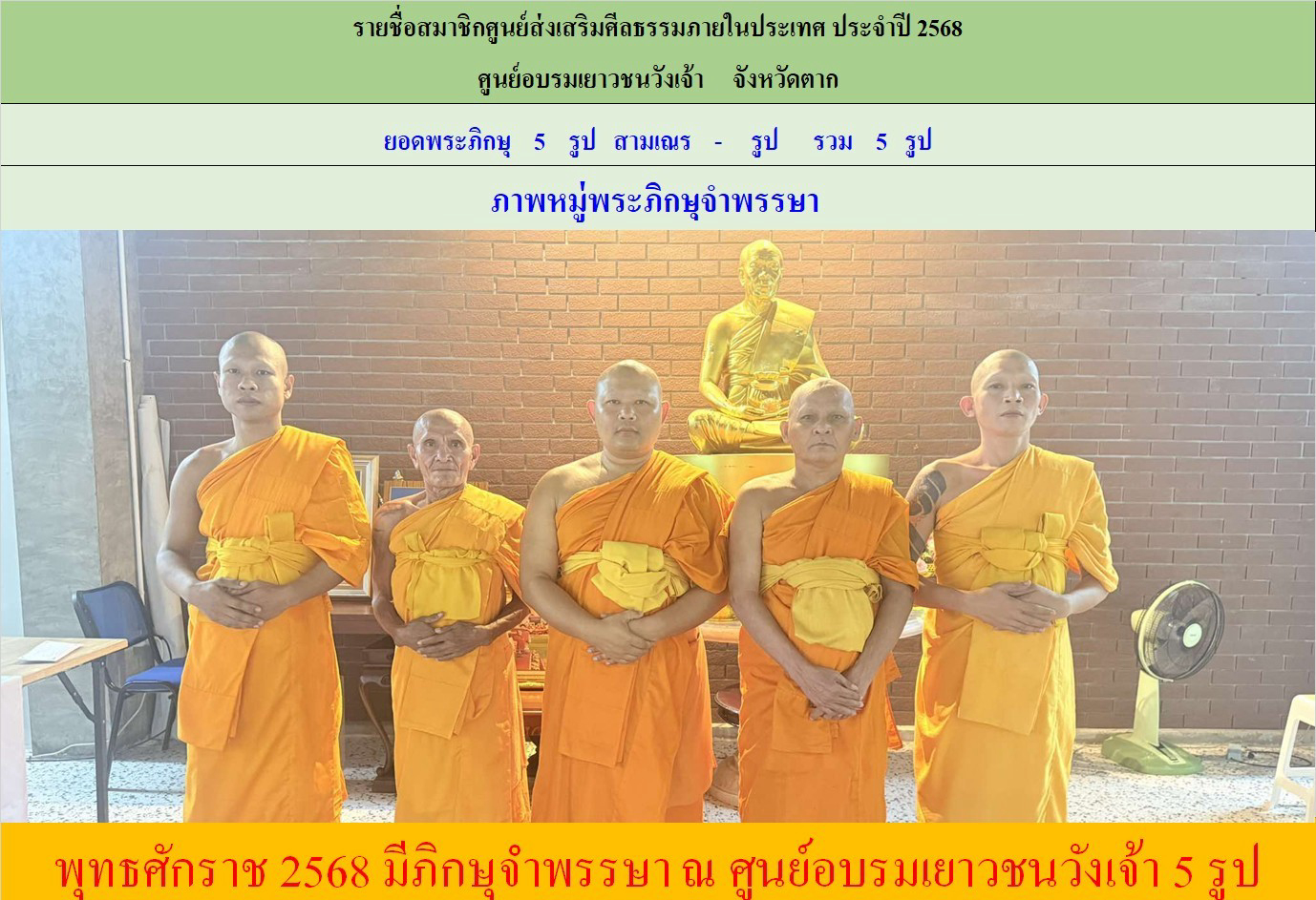 ศูนย์อบรมเยาวชนวังเจ้า จังหวัดตาก