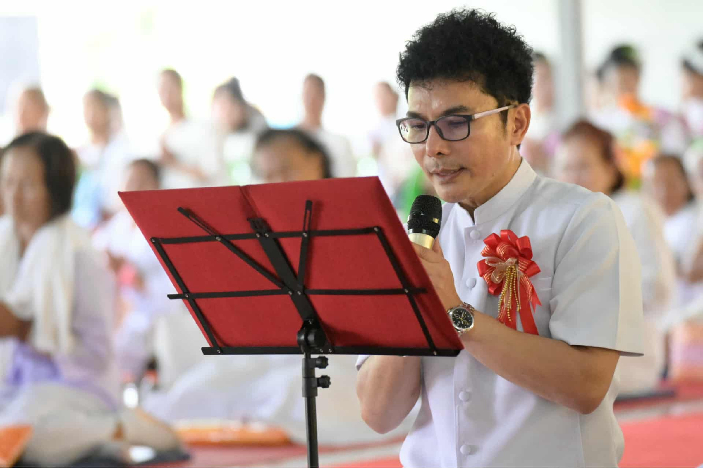 ภาพกล่าวคำถวายกฐินศูนย์ปฏิบัติธรรมคำเขื่อนแก้วจังหวัดอุบลราชธานี