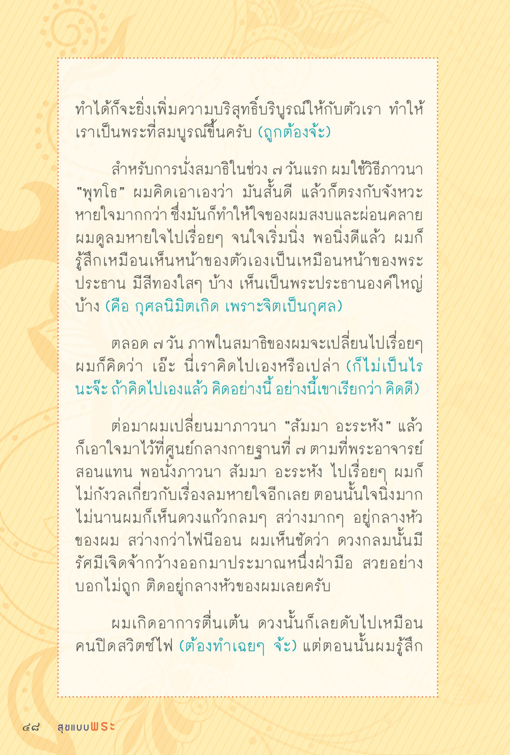 ประสบการณ์การนั่งสมาธิและการภาวนา สุขแบบพระ Vol.1 หน้า 114