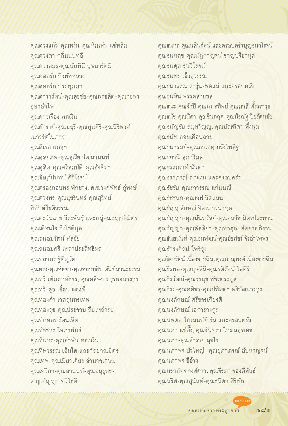 รายชื่อบุคคลในหนังสือ สุขแบบพระ Vol.1 หน้า 247