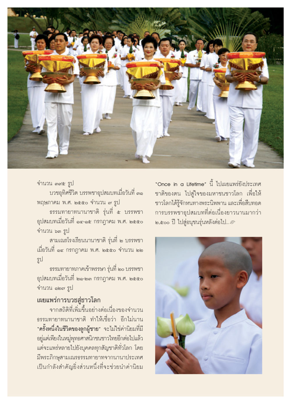 การบวชและการบรรพชาในศาสนาพุทธ วารสารอยู่ในบุญ ประจำเดือน กันยายน พ.ศ.2550 หน้า 13