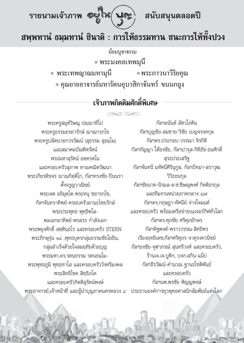 รายนามเจ้าภาพการให้ธรรมทาน วารสารอยู่ในบุญ ประจำเดือน กุมภาพันธ์ พ.ศ.2555 หน้า 114