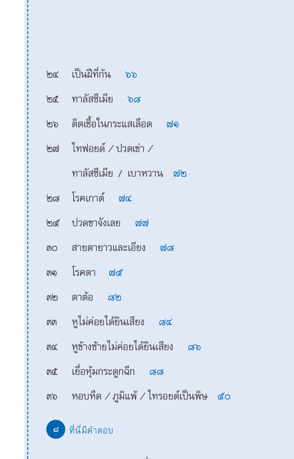 โรคและอาการทั่วไป ที่นี่มีคำตอบ ฉบับ mini เล่มที่ 9 เมื่อกรรมให้เกิด หน้า 8
