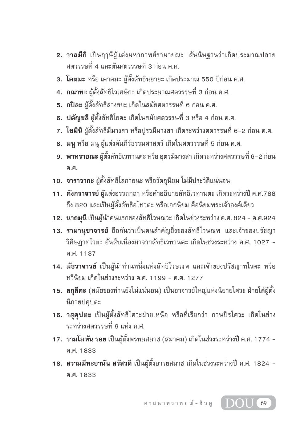 ประวัติของนักปรัชญาและผู้นำลัทธิในศาสนาฮินดู DF 404 ศาสนศึกษา หน้า 84