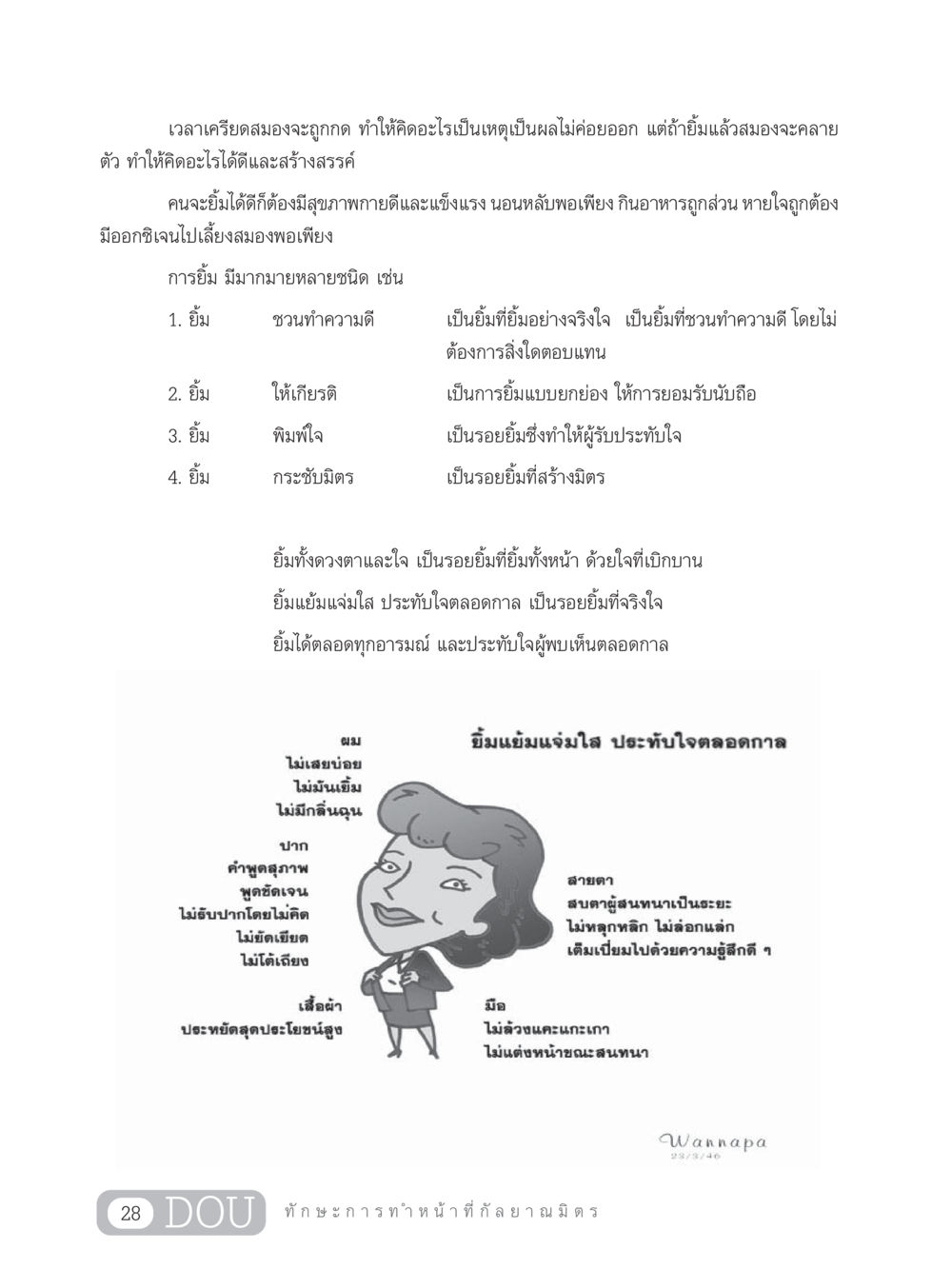 ความสำคัญของการยิ้มในชีวิตประจำวัน DF 202 ทักษะการทำหน้าที่กัลยาณมิตร หน้า 37