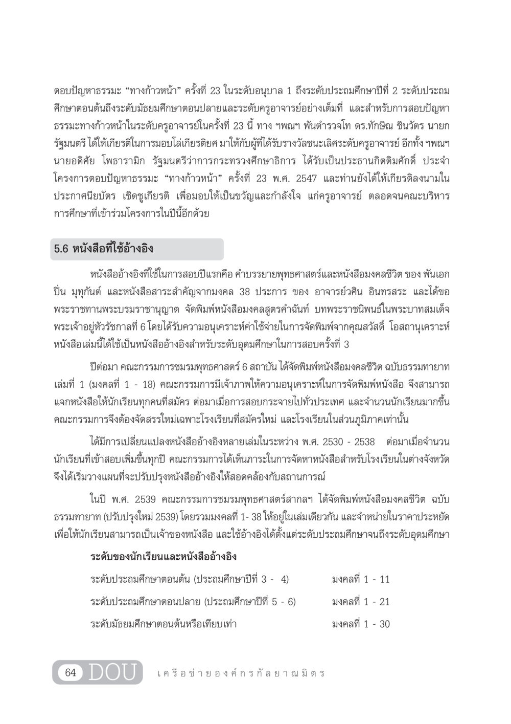 การตอบปัญหาธรรมะ “ทางก้าวหน้า” ครั้งที่ 23 DF 303 เครือข่ายองค์กรกัลยาณมิตร หน้า 73