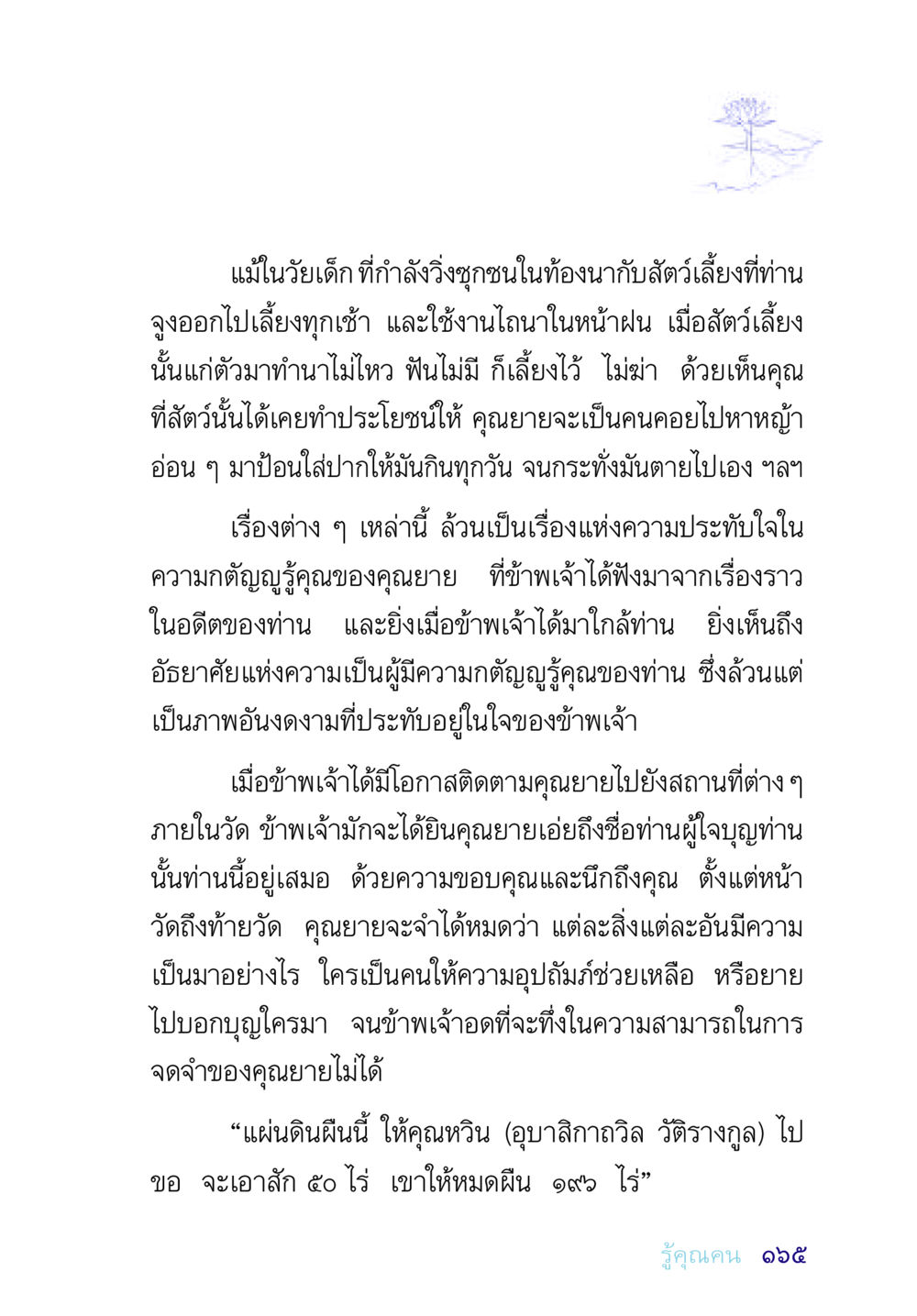 คุณค่าของความกตัญญูในวัยเด็ก อยู่กับยาย หน้า 165
