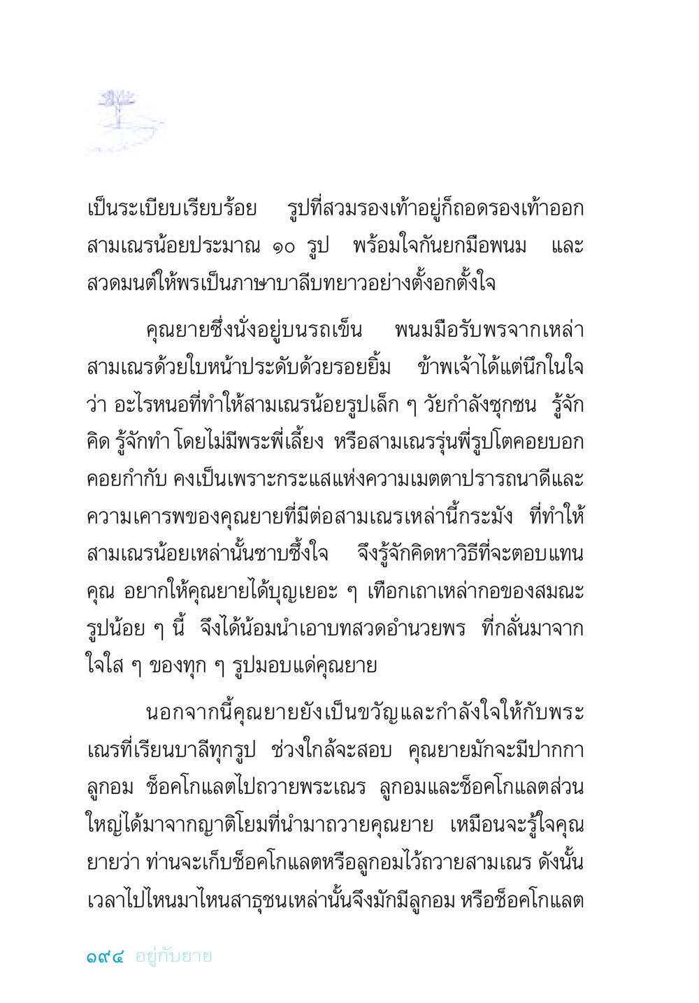 ความรักและความเมตตาจากคุณยายสู่สามเณรน้อย อยู่กับยาย หน้า 194