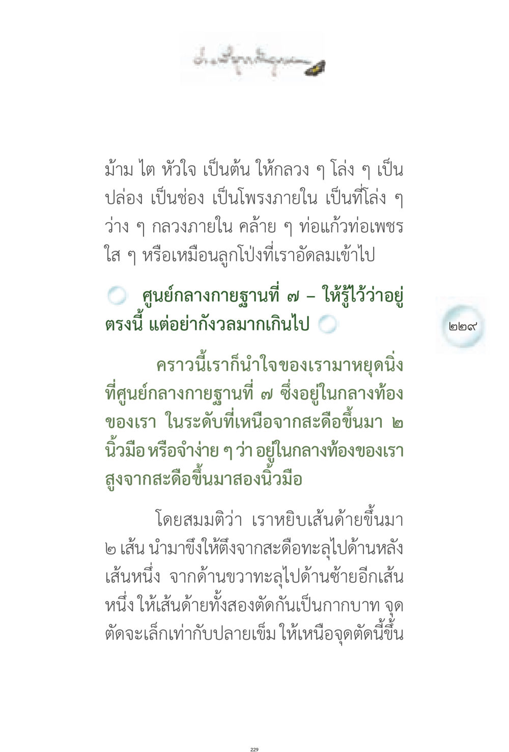การทำสมาธิที่ศูนย์กลางกายฐานที่ ๗ ง่ายที่สุดถึงจุดหมาย 1 หน้า 229