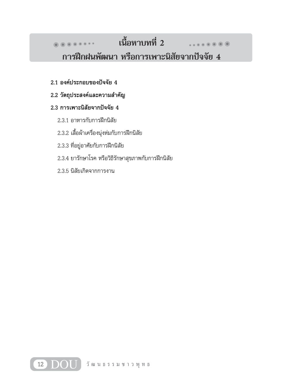 การฝึกฝนพัฒนาและการเพาะนิสัยจากปัจจัย 4 SB 202 วัฒนธรรมชาวพุทธ หน้า 21