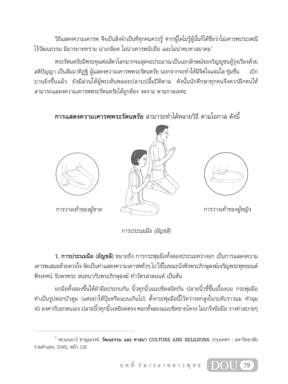การแสดงความเคารพในพระรัตนตรัย SB 202 วัฒนธรรมชาวพุทธ หน้า 88