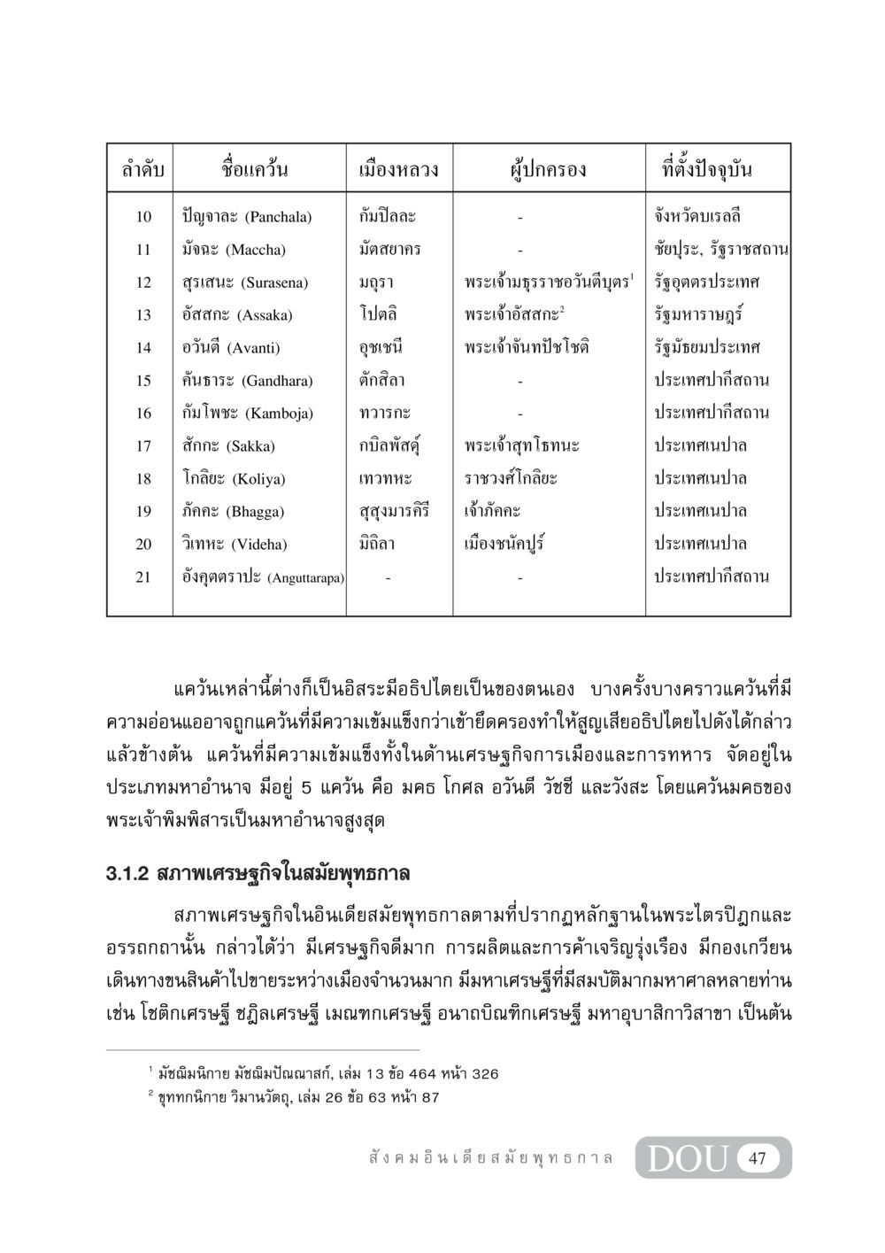 แคว้นในสมัยพุทธกาล GB 405 ประวัติศาสตร์พระพุทธศาสนา หน้า 56