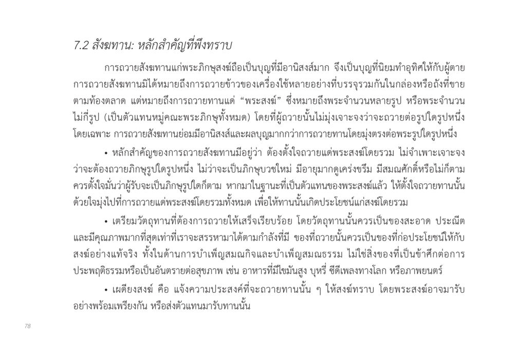 สังฆทาน: หลักสำคัญที่พึงทราบ ส่งบุญ หน้า 78