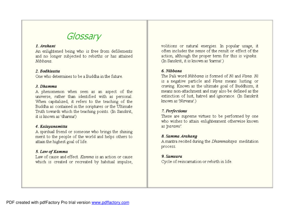 Glossary of Key Buddhist Terms Lovely Love หน้า 52