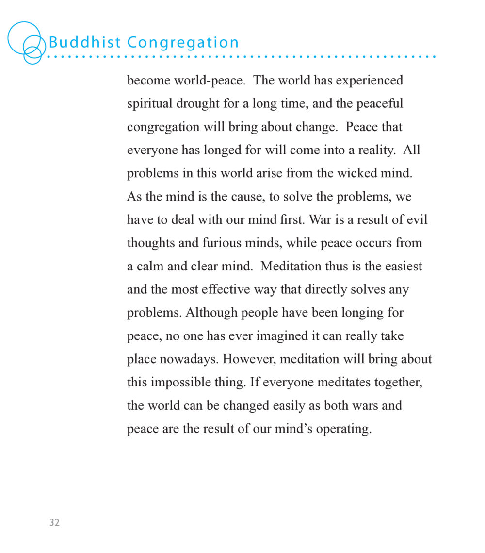 The Power of Meditation for World Peace Buddha Knows หน้า 30