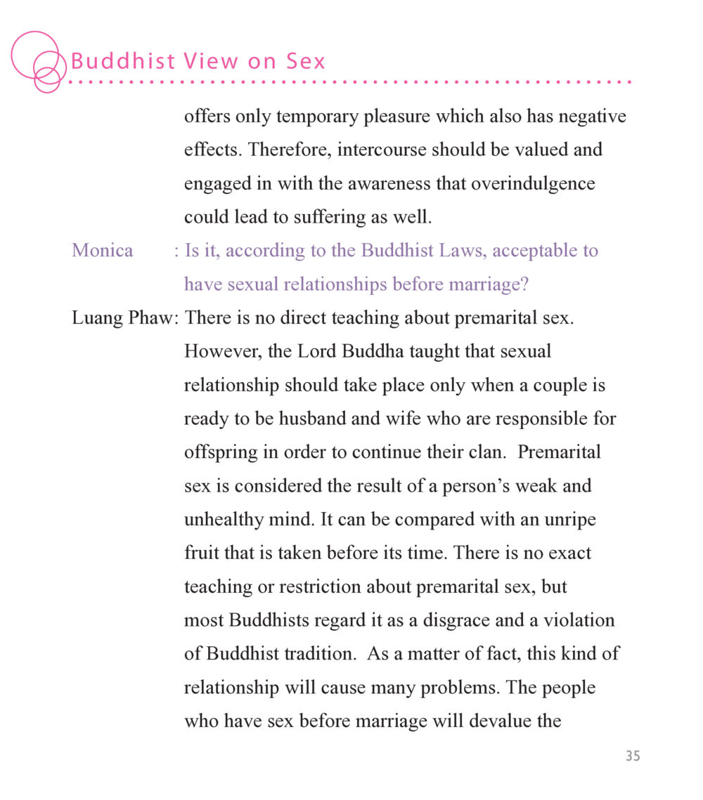 Buddhist Perspective on Sexual Relationships Buddha Knows หน้า 33