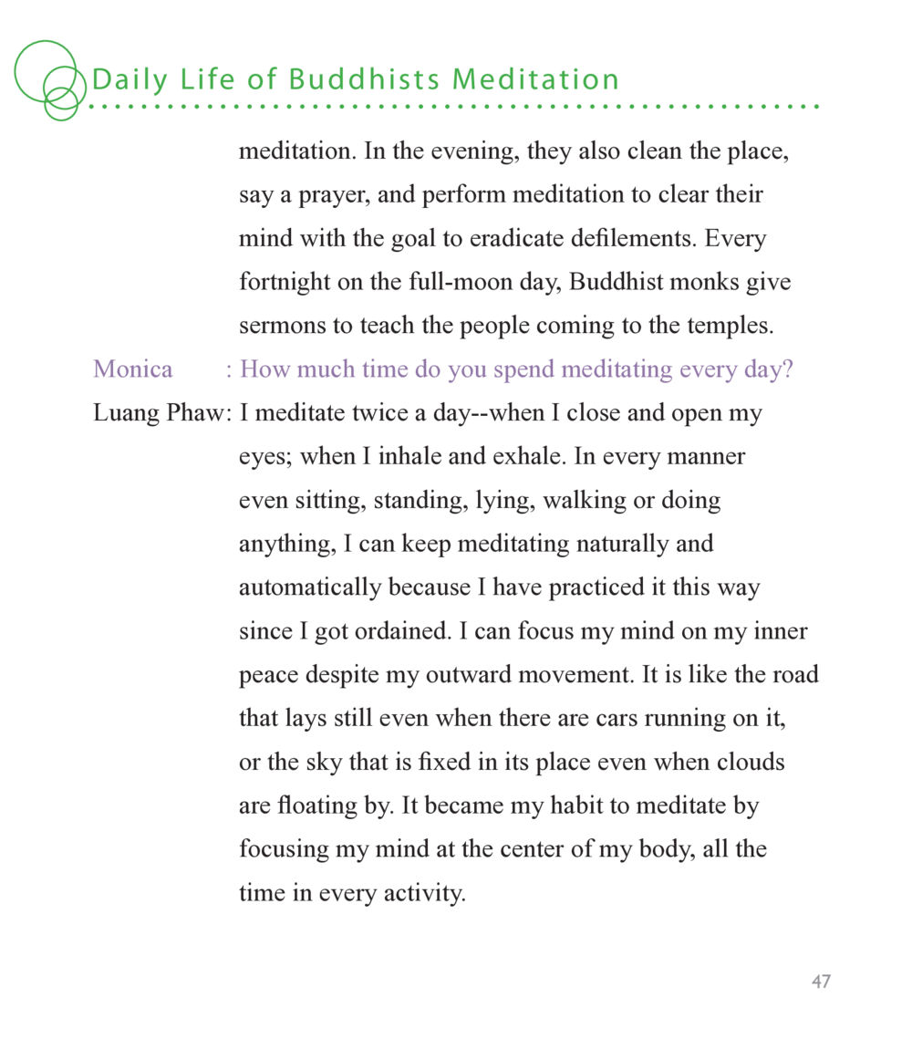Daily Life of Buddhists Meditation Buddha Knows หน้า 45