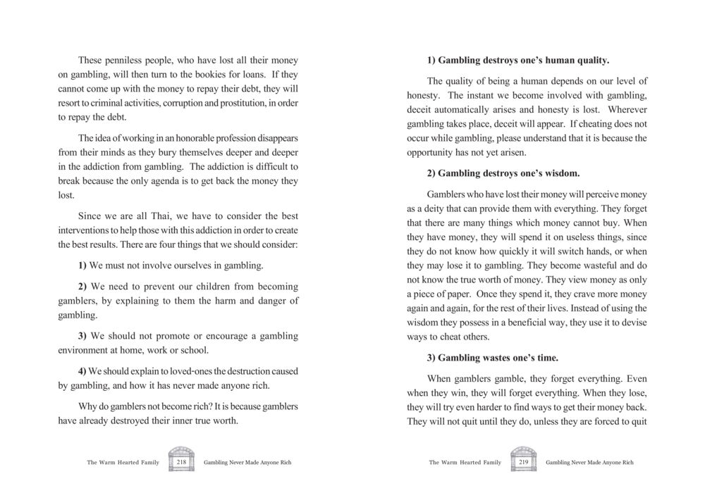 The Dangers of Gambling Addiction The Warm Hearted Family หน้า 110