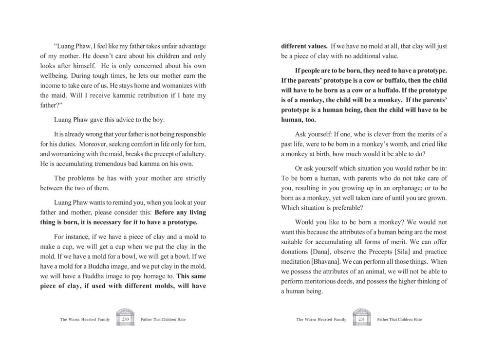 Understanding Kamma and Family Dynamics The Warm Hearted Family หน้า 116
