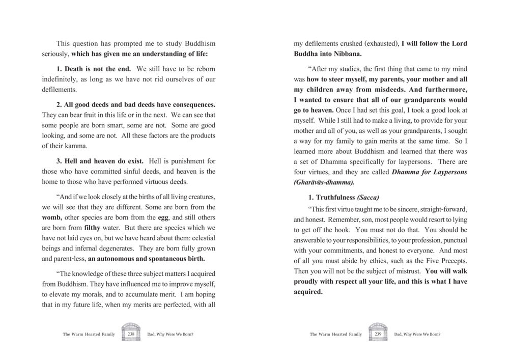 Buddhism and the Understanding of Life The Warm Hearted Family หน้า 120