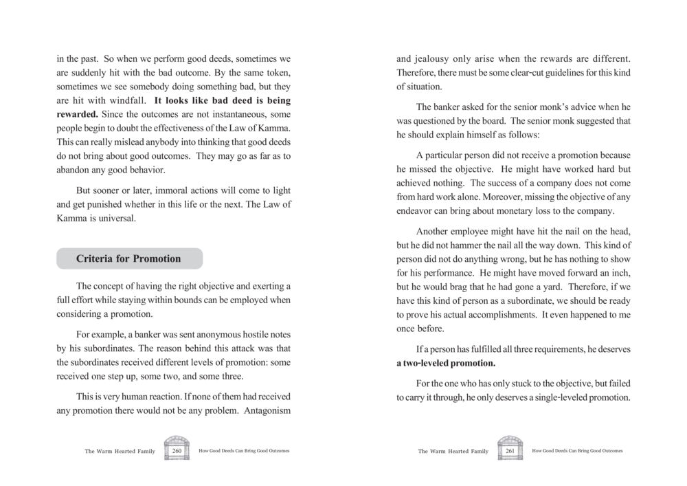 Understanding the Law of Kamma and Promotion Criteria The Warm Hearted Family หน้า 131
