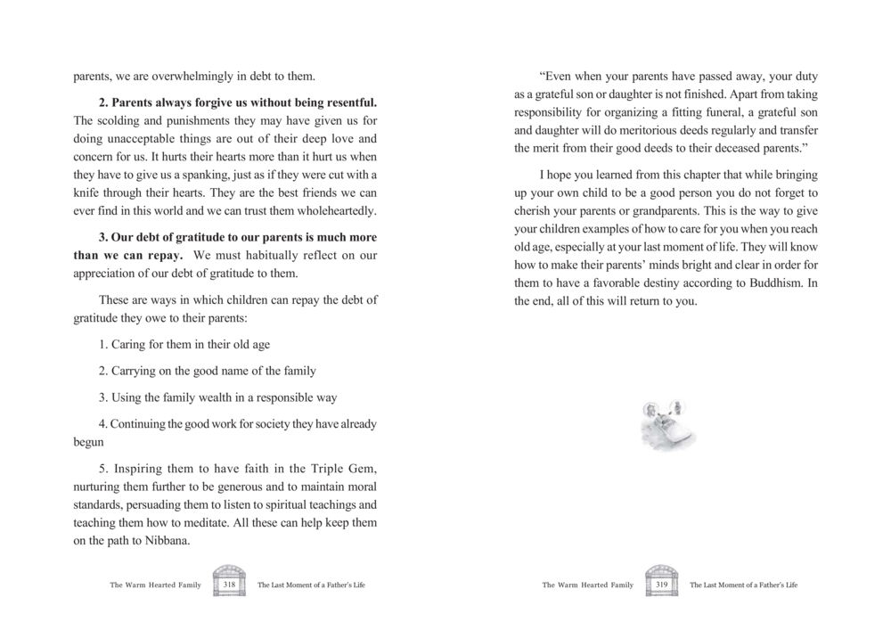 The Debt of Gratitude to Parents The Warm Hearted Family หน้า 160