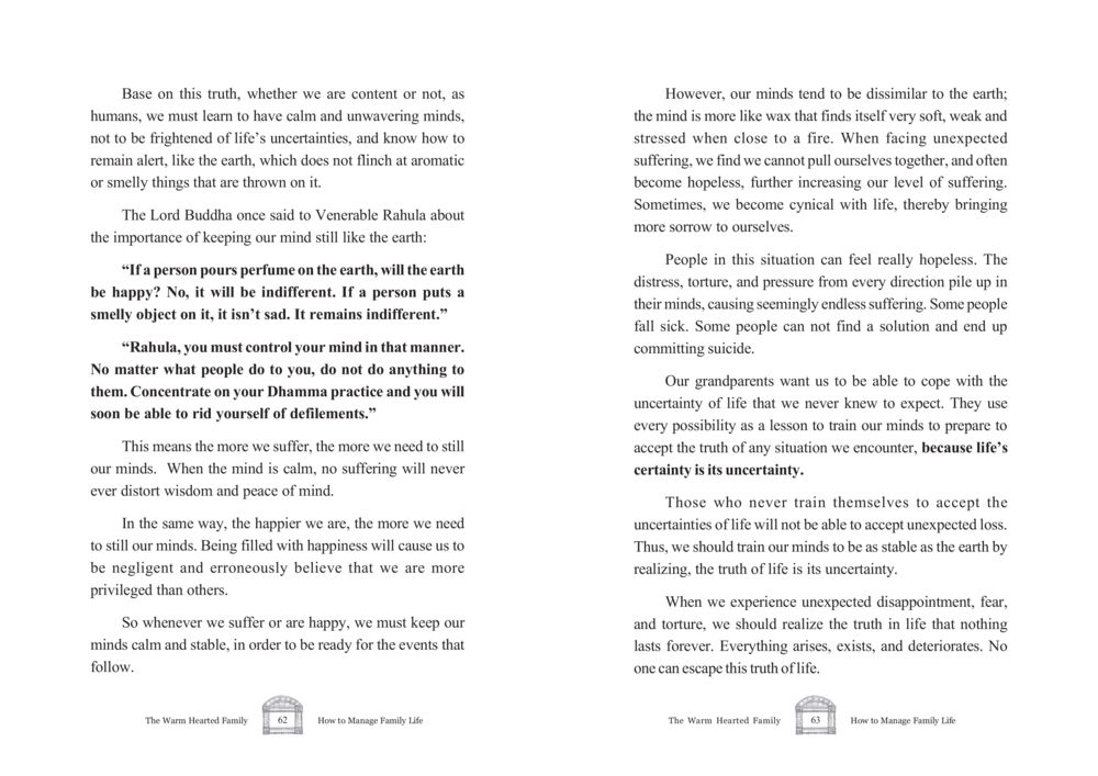 Lessons from Buddha: Stability of the Mind The Warm Hearted Family หน้า 32
