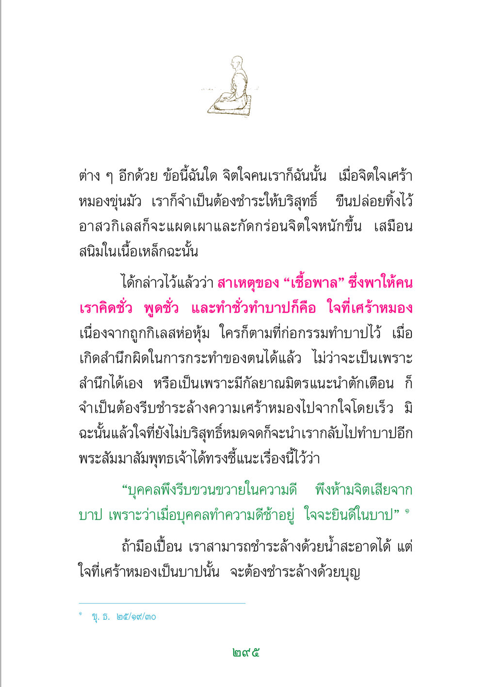 การชำระล้างจิตใจจากความเศร้าหมอง พระแท้ หน้า 297