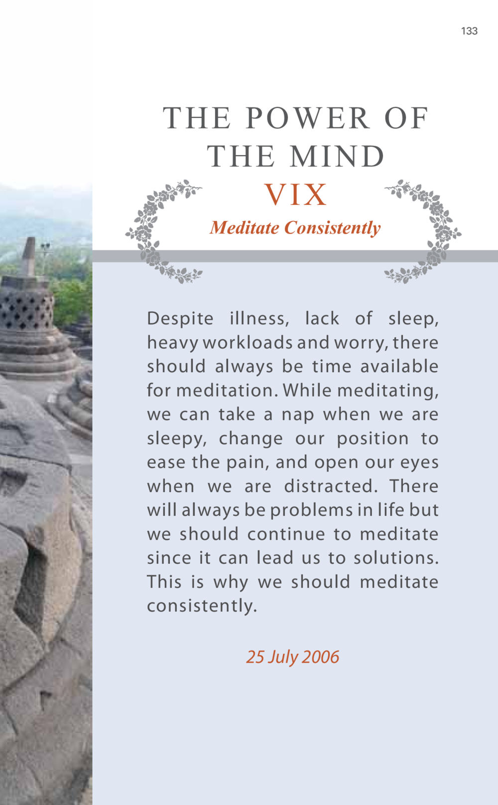 The Power of the Mind: Importance of Consistent Meditation AT LAST YOU WIN หน้า 133