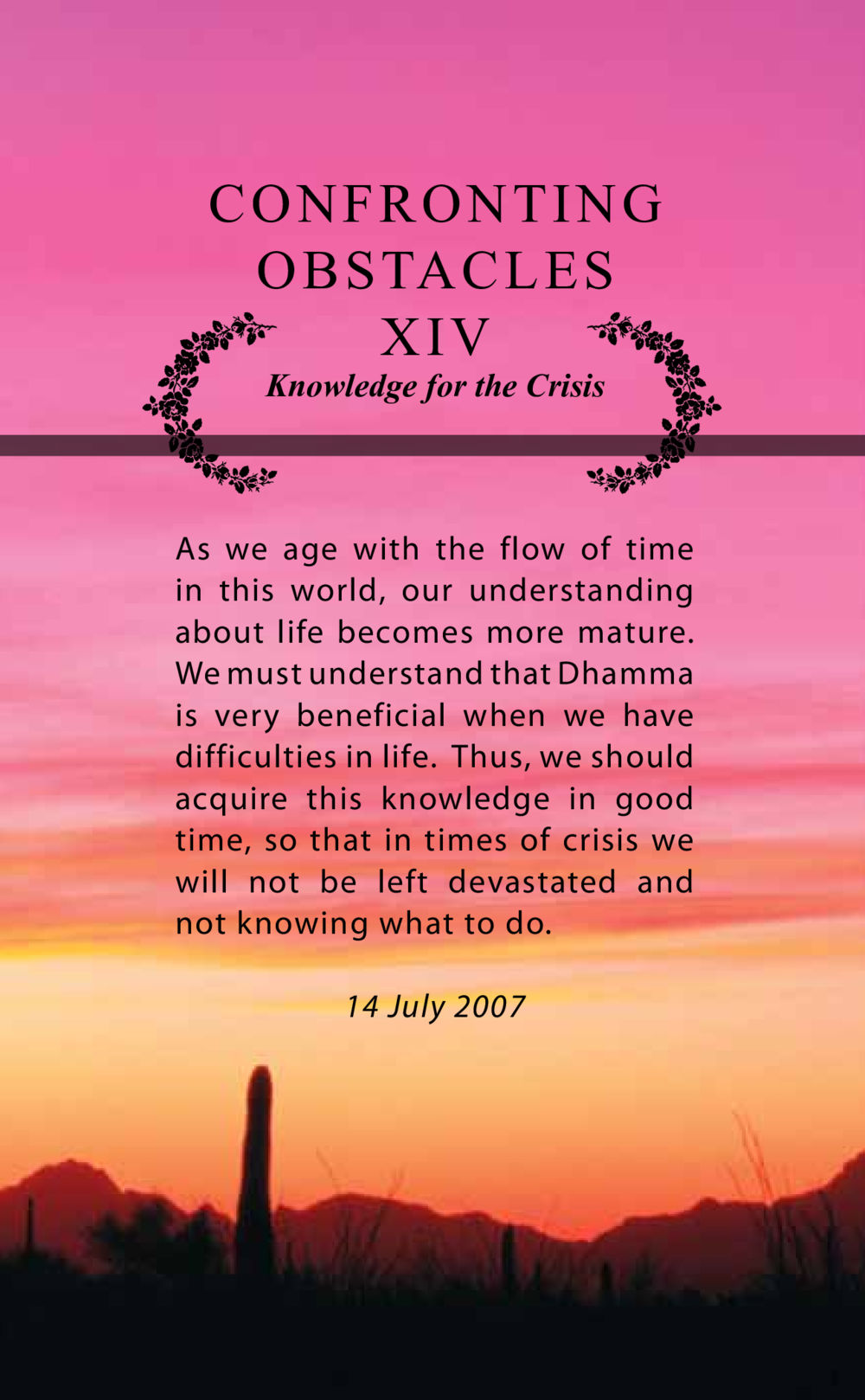 Confronting Obstacles: Knowledge for the Crisis AT LAST YOU WIN หน้า 41
