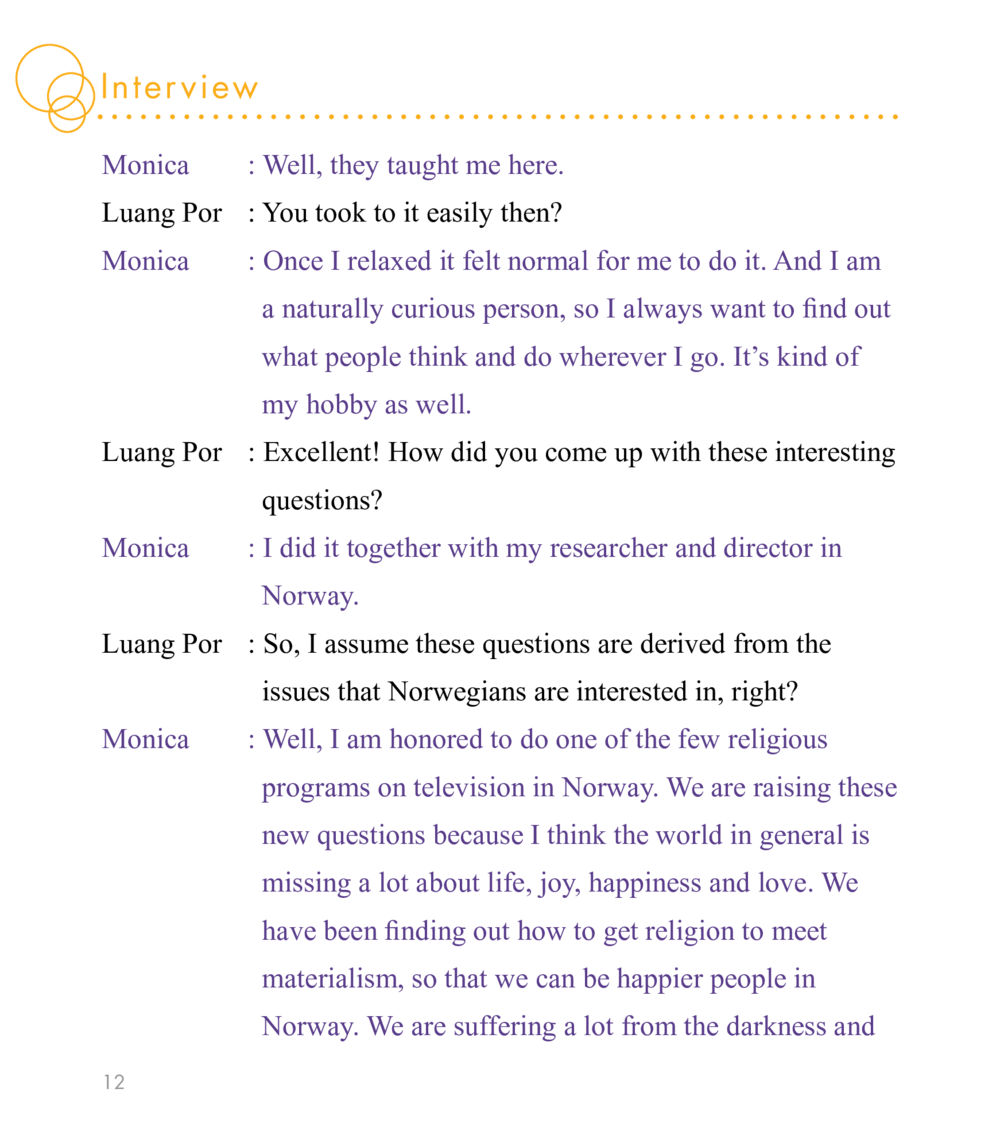 Interview with Monica on Religion and Happiness East Meets West หน้า 12