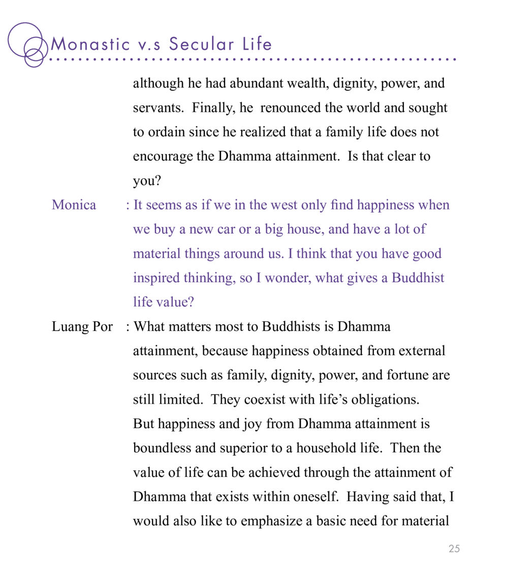 Monastic vs Secular Life in Buddhism East Meets West หน้า 25