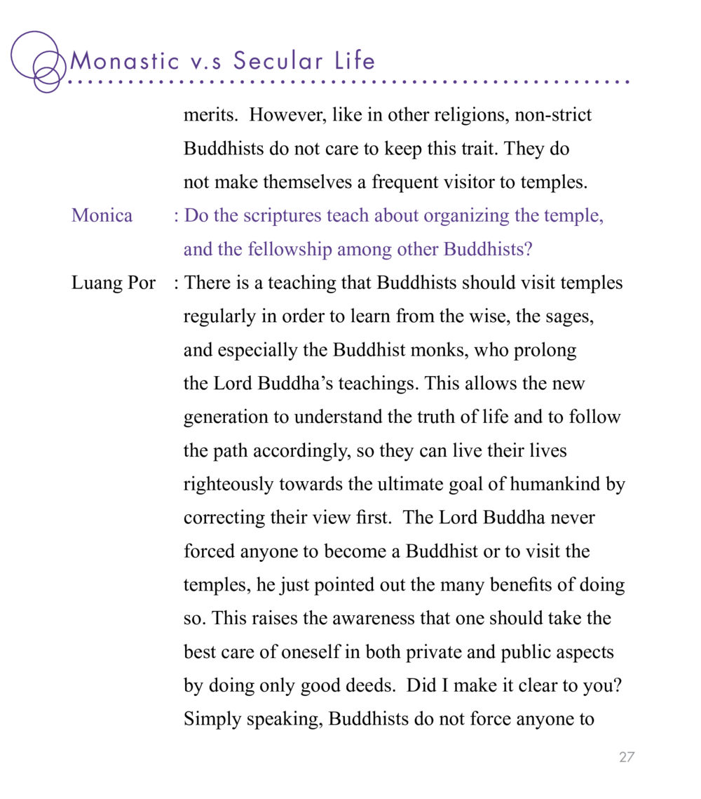 Monastic vs Secular Life in Buddhism East Meets West หน้า 27